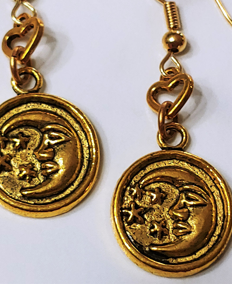 Thumbnail: Gold Moon & Star Earrings