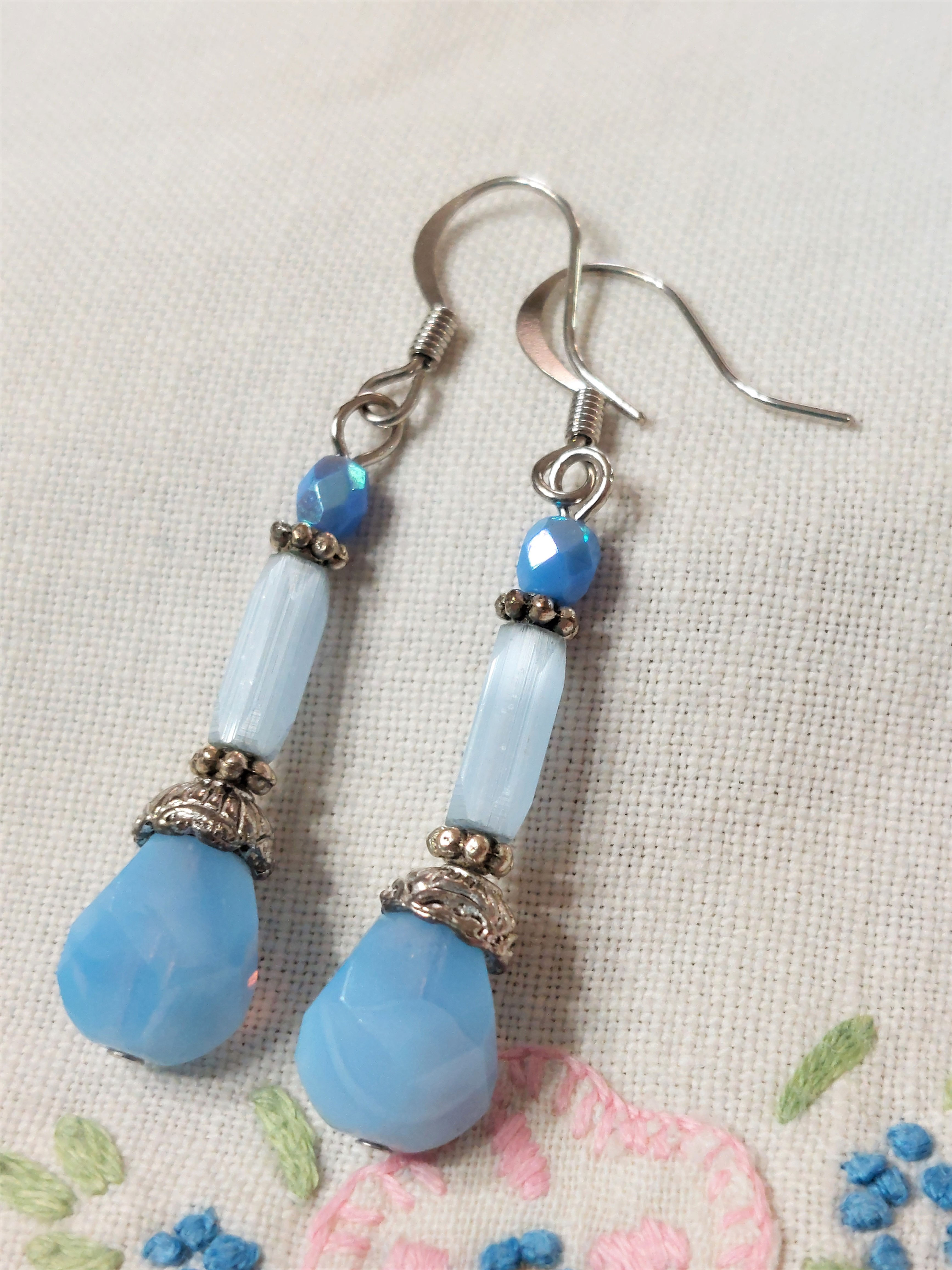 Little Boy Blue & Silver Earrings