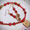 Thumbnail: Red and Gold Heart Bracelet Set