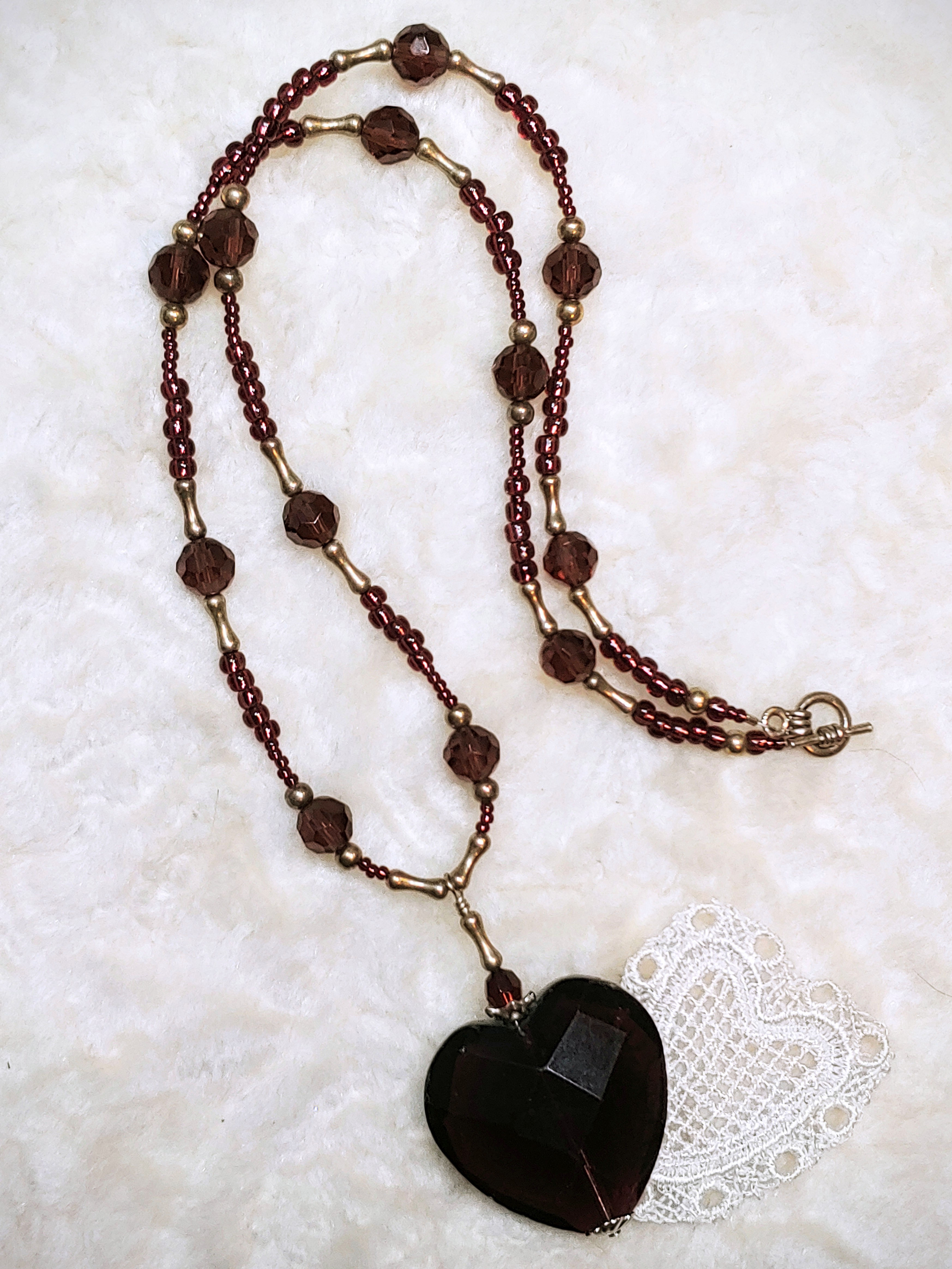 Purple Glass Faceted Necklace