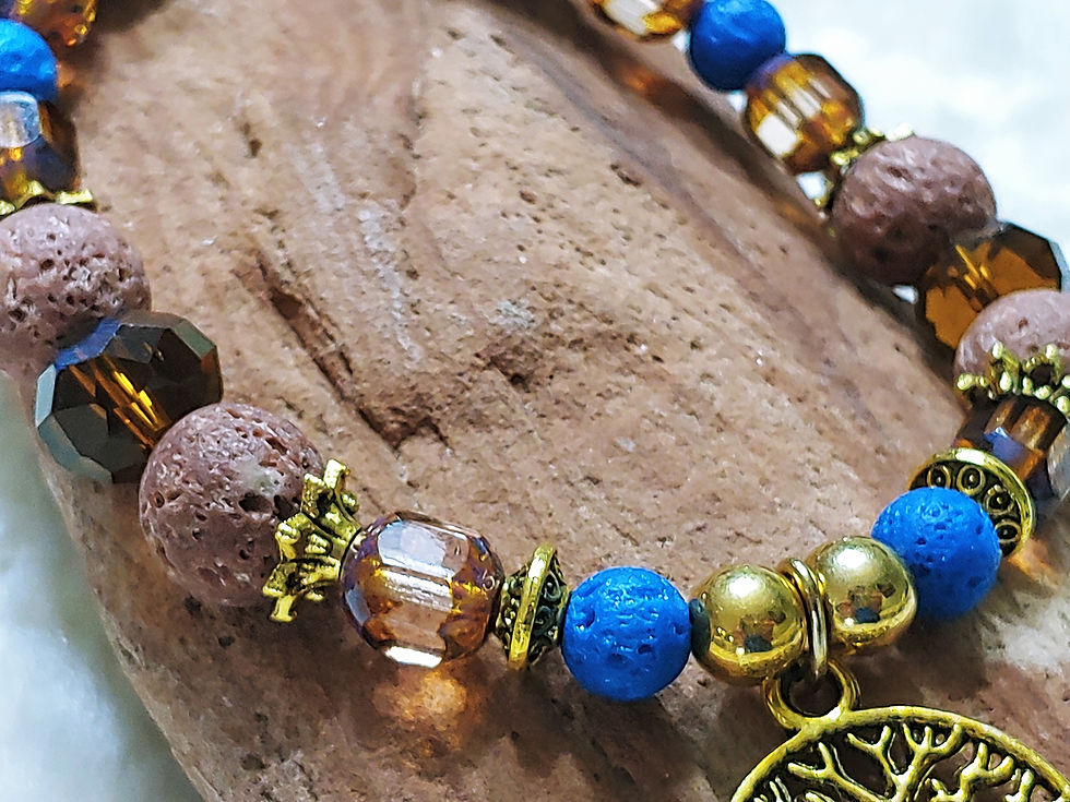 Thumbnail: Brown and Blue Lava Stone Bracelet