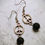 Thumbnail: Black "Peace" Lava Stone Earrings