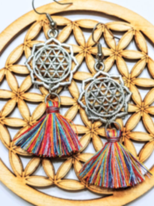 "Flower of Life" Tassel Earrings