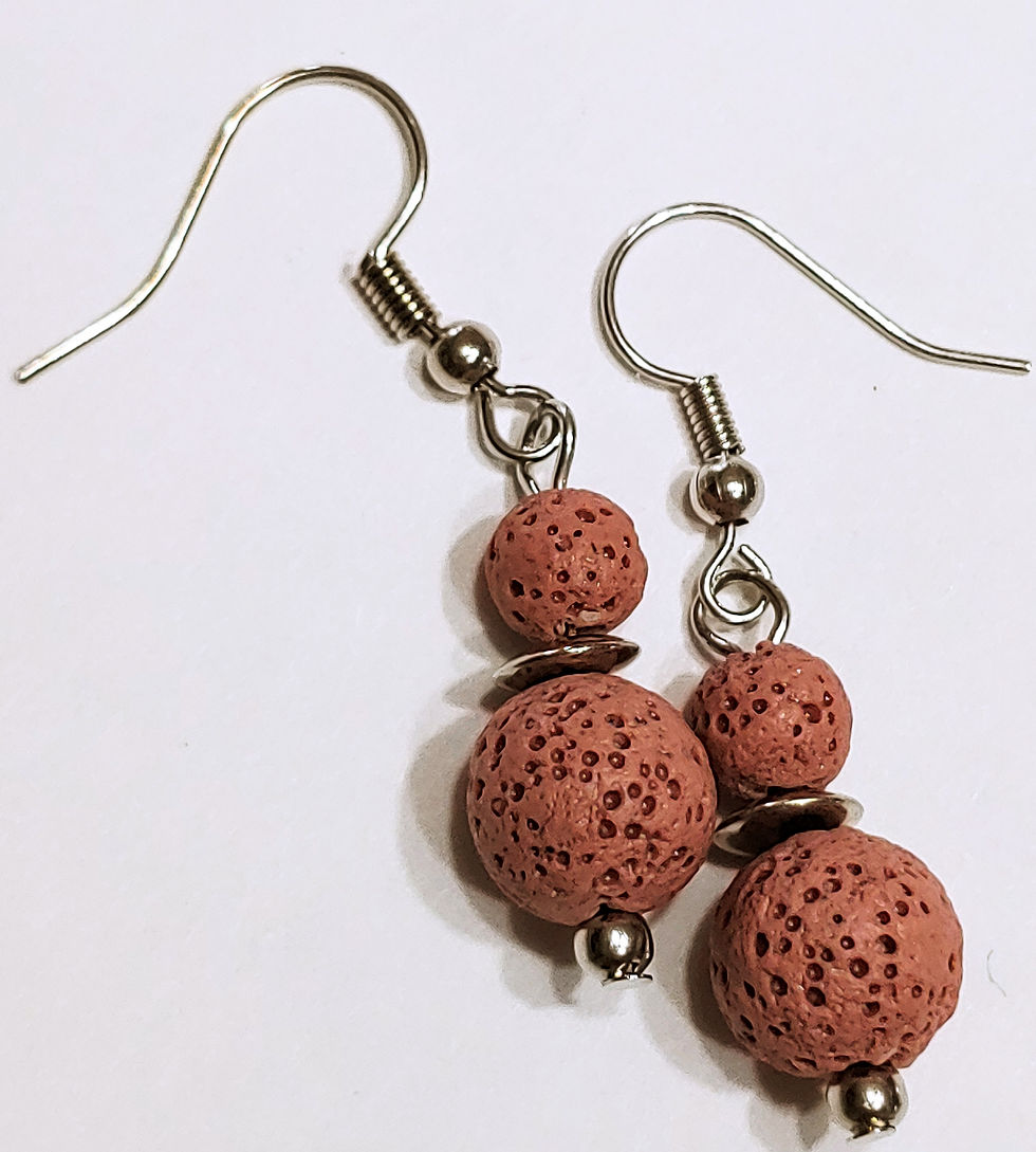 Thumbnail: Mauve Lava Stone Earrings