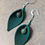 Thumbnail: Green Leather Leaf Shaped Earrings
