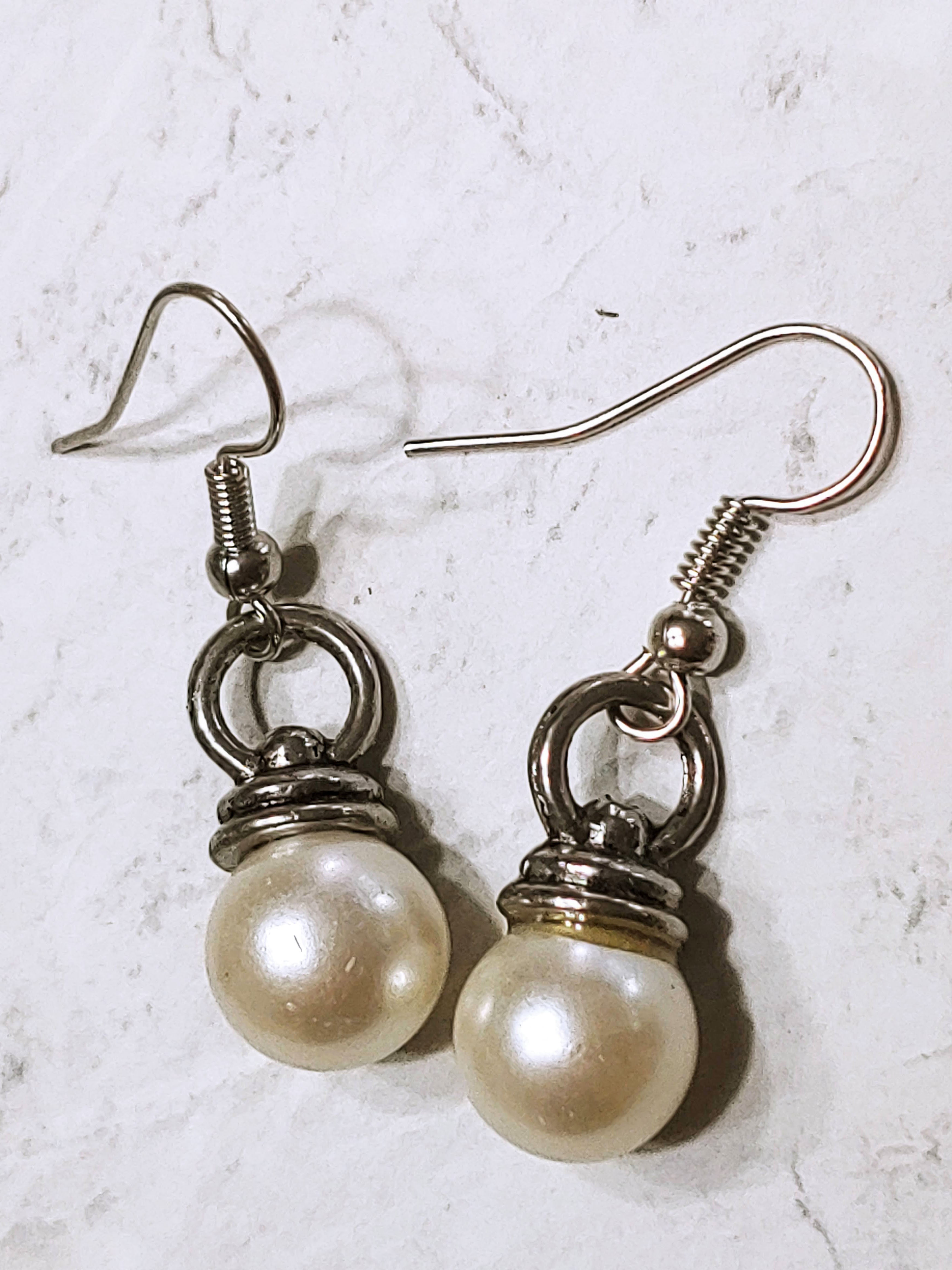Synthetic Pearl Earrings