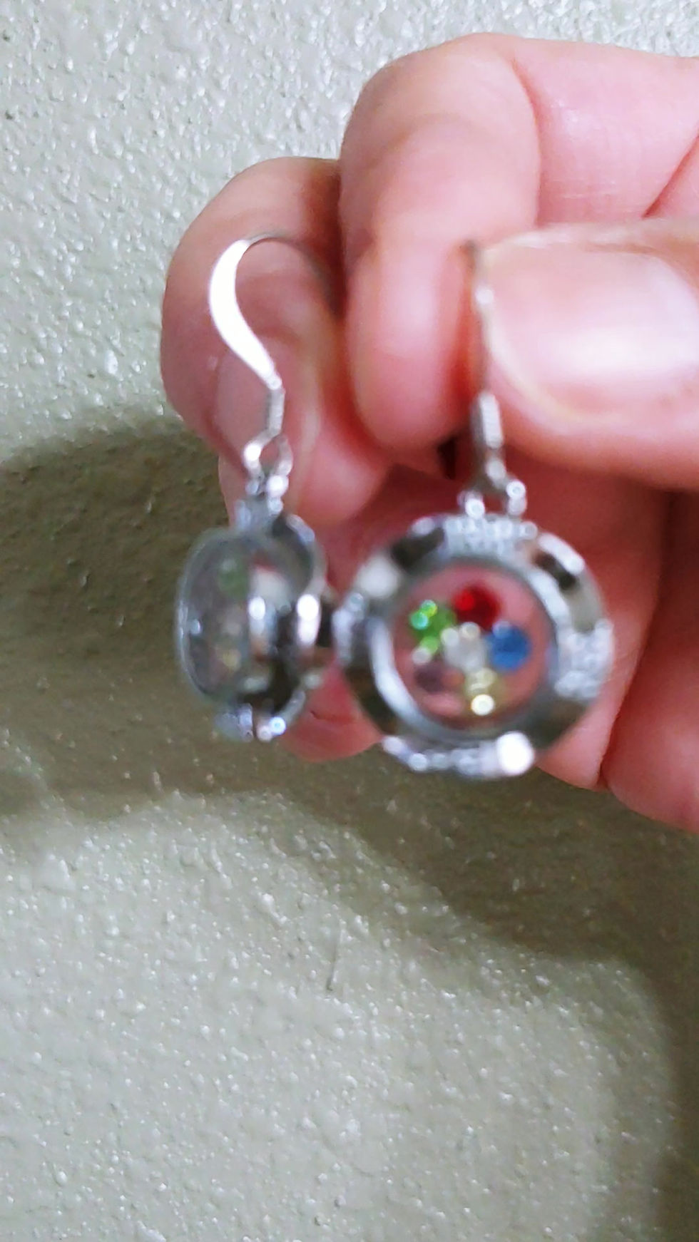 Thumbnail: Silver Pin-Wheel Style Earrings