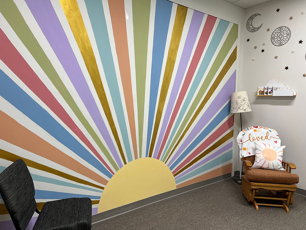Members used spiritual inspiration to paint rooms like this classroom.