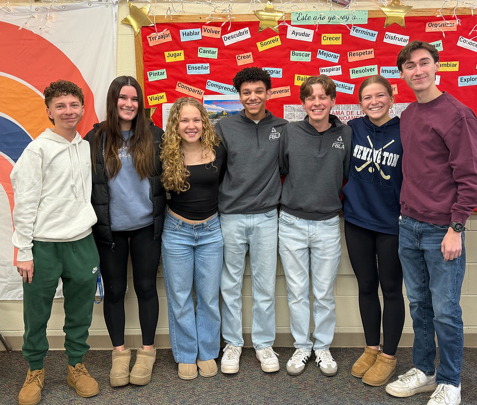 Board members of the Newington High School Student Council are, from left, Jason White, Erin Piechowicz, Abigail Pratt, Jaylen Henderson, Daniel Bieszczad, Makayla Woods and Adrian Bielski.