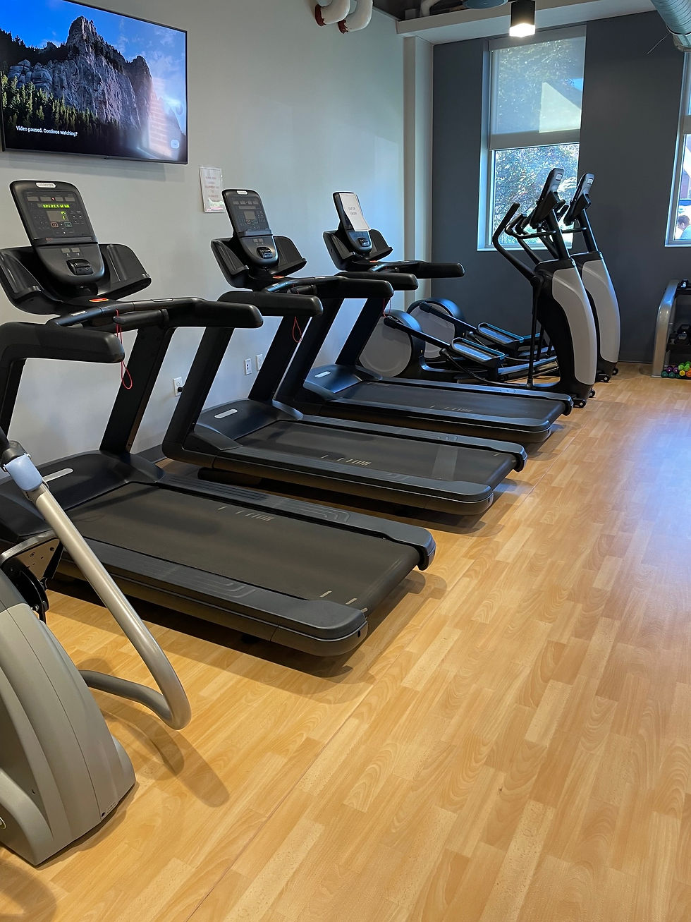 There are two workout rooms seniors can utilize to help stay fit.