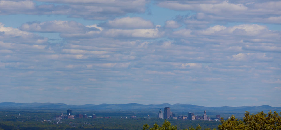 A view of the Hartford skyline from the top of Ragged Mountain. (Marteka)