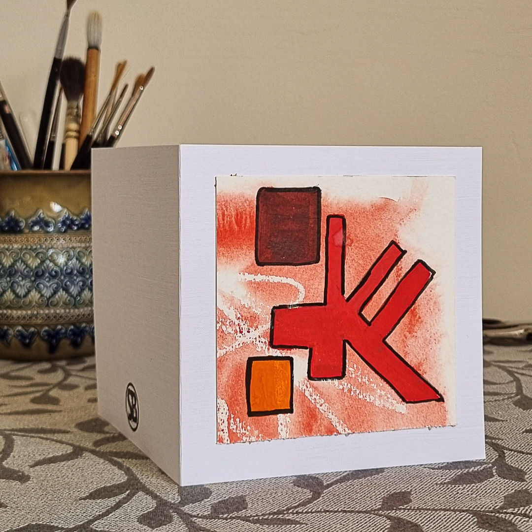 Shapes on Red Greetings Card