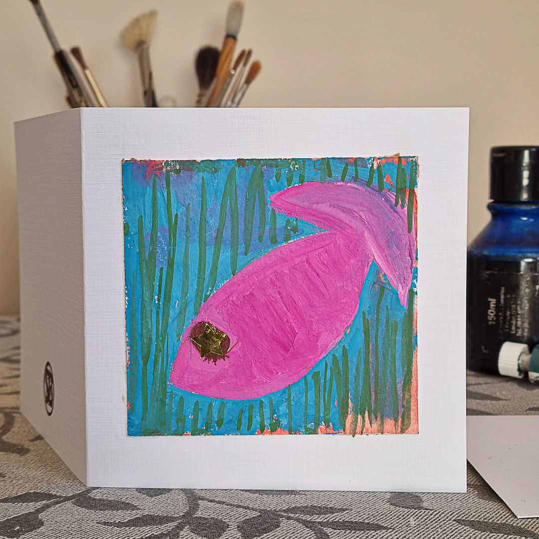The Pink Fish Greetings Card
