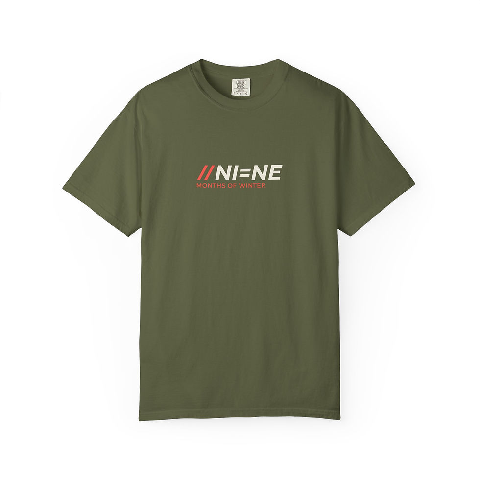 Thumbnail: T-Shirt — 'NI=NE' Minimalist Logo Garment-Dyed Tee