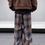 Thumbnail: Men's Pink Vintage Oversized Plaid Pants Summer Baggy Wide Leg Pants Drawstring 