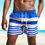 Thumbnail: Colorful Stripe Pattern Beach Shorts For Men Color Stitching 3D Printed Swim Tru