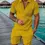 Thumbnail: New 3D Digital Printed Men's Fashion Casual Sets Short Sleeve Polo Shirt and Sho
