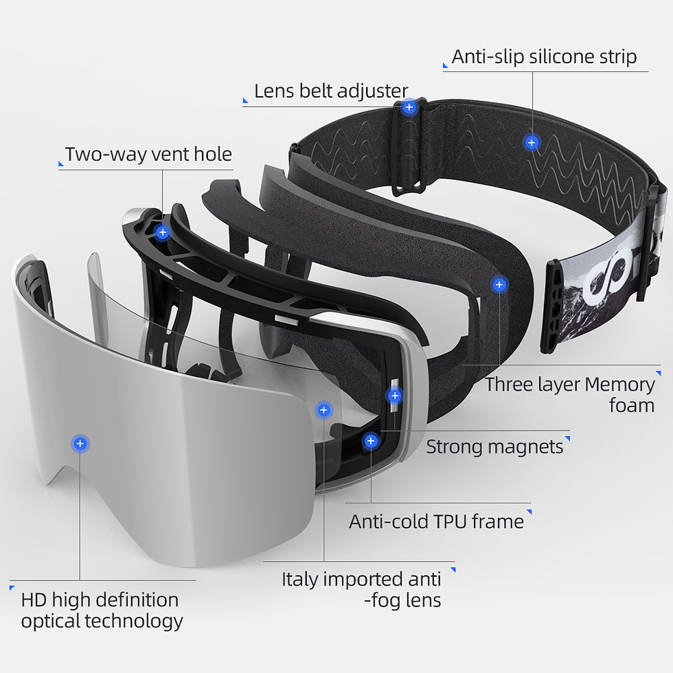 Thumbnail: COPOZZ Professional Winter Ski Goggles Magnetic Quick-Change Double Layers Anti-