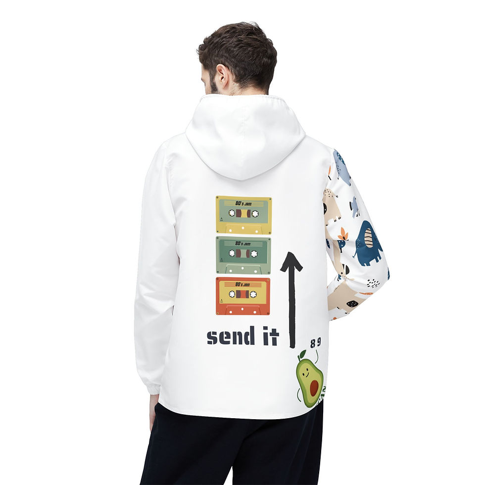 Thumbnail: ni=ne Universal Avocado & Elephant Pattern Windbreaker Jacket