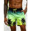 Thumbnail: Vintage Plant Pattern Beach Shorts For Men Coconut Tree 3D Printed Swim Trunks S