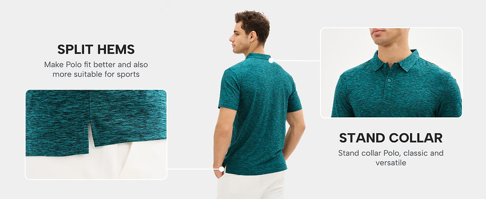 Thumbnail: TACVASEN Mens Summer Casual Polo Lightweight Dry Fit Golf Shirts Moisture Wickin