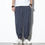 Thumbnail: Spring Summer Disc Buckle Striped Harem Pants Mens Breathable Cotton Linen Penci