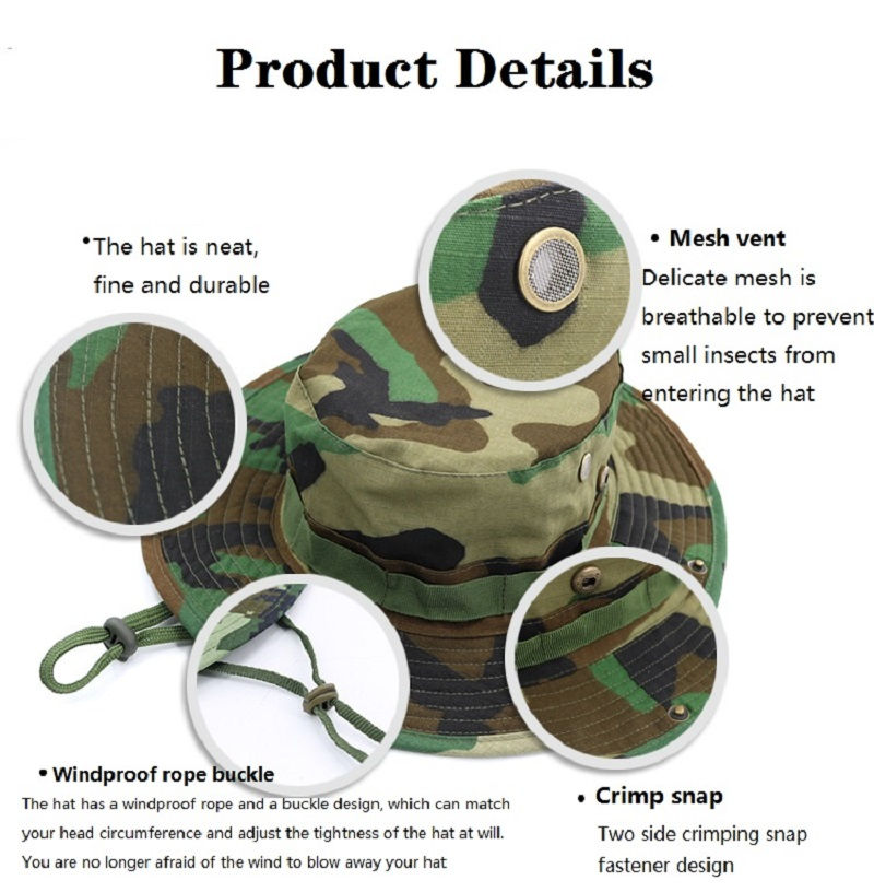 Thumbnail: Camouflage Bucket Hats Hunting Outdoor Hiking Fishing Sun Protector Fisherman Ca