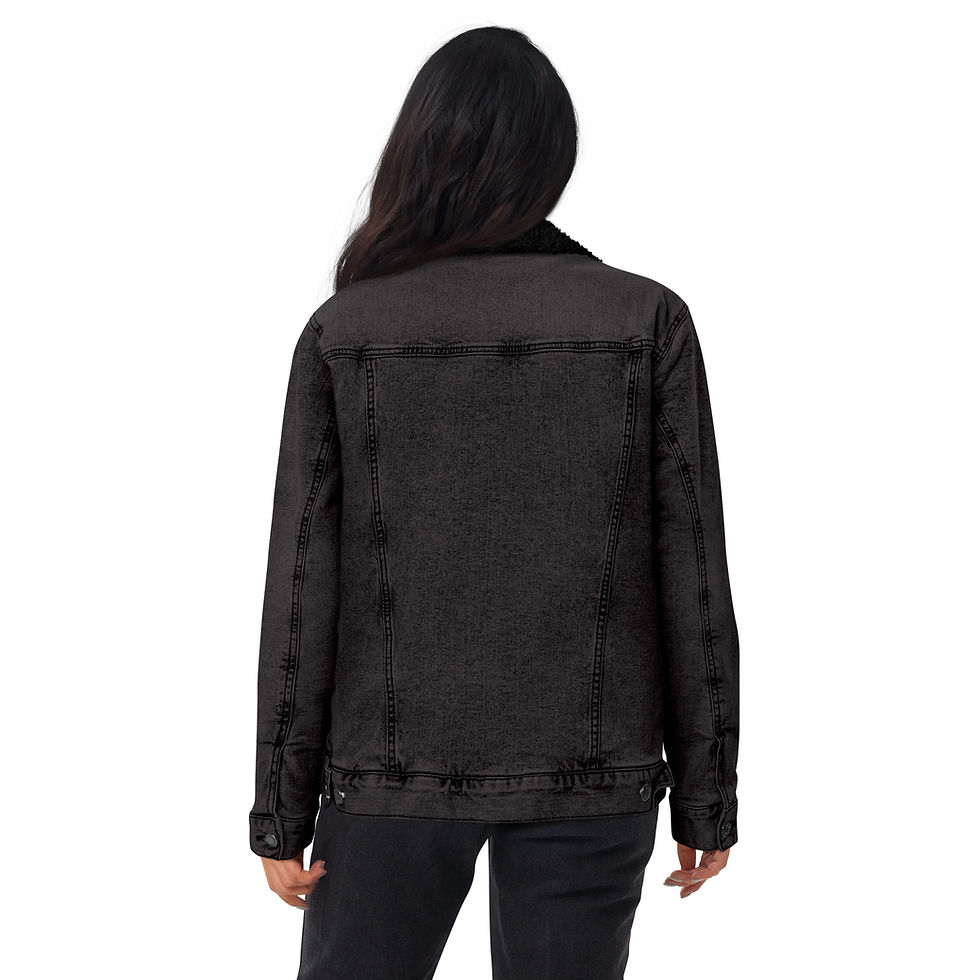 Thumbnail: Unisex denim sherpa jacket