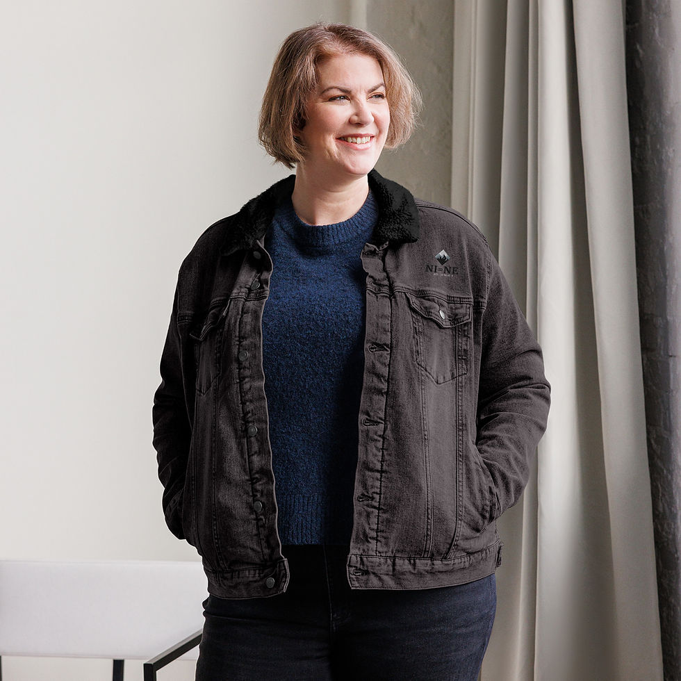 Thumbnail: Unisex denim sherpa jacket