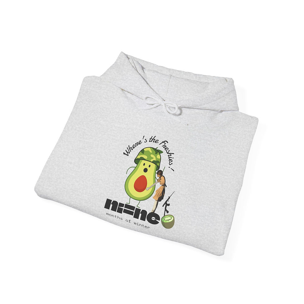 Thumbnail: ni=ne Freshies Avocado Hoodie — "Where's My Freshies" Cute Music Lover Pullover