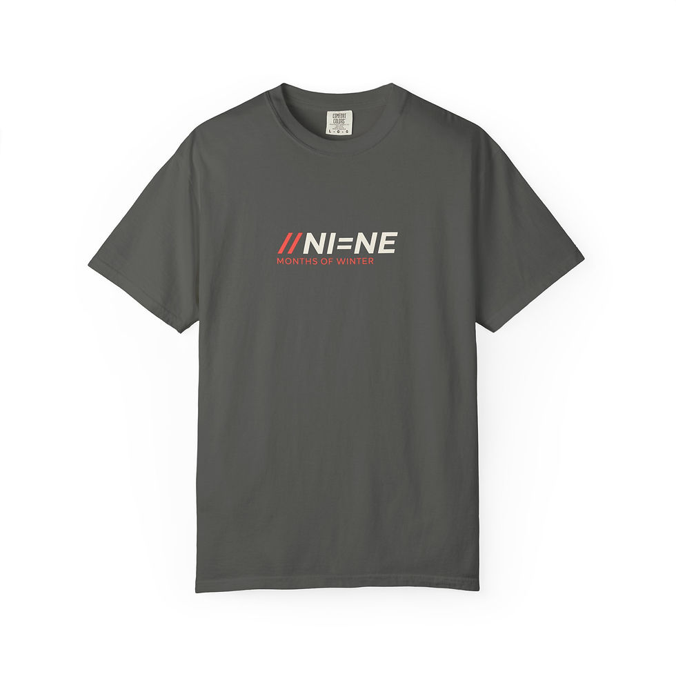 Thumbnail: T-Shirt — 'NI=NE' Minimalist Logo Garment-Dyed Tee