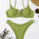 Thumbnail: 2024 Sexy Ribbed Underwired Swimsuit Women Solid Color V-neck Push Up Padded 2-p