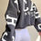 Thumbnail: Women Grunge Loose Pullover Sweatshirts Back Letter Print Casual Thickened Long 