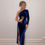 Thumbnail: Women Elegant Long Sleeve Party Evening Velvet Bodycon Split Pencil Midi Dress S