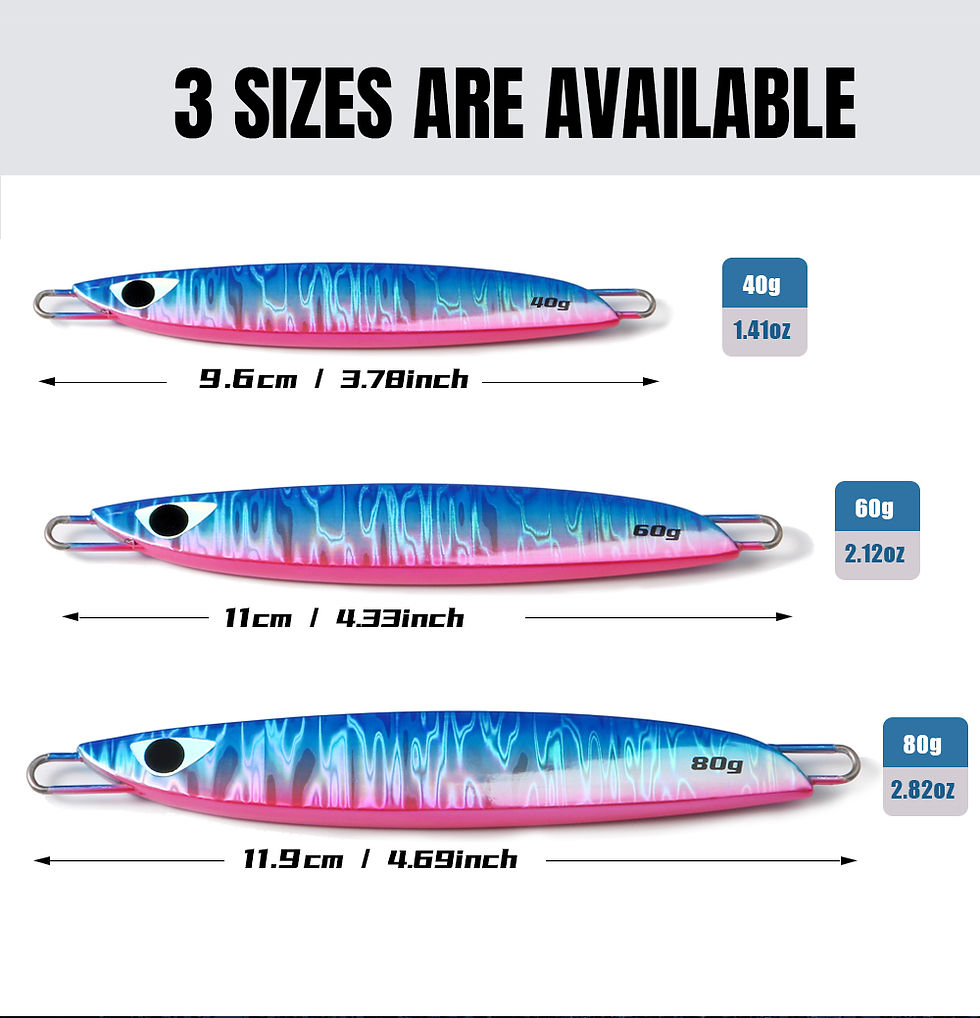 Thumbnail: CASTFUN 40g 60g 80g Saltwater Fishing Lure Metal Jigs Slow Pitch Jigs Sea Fishin