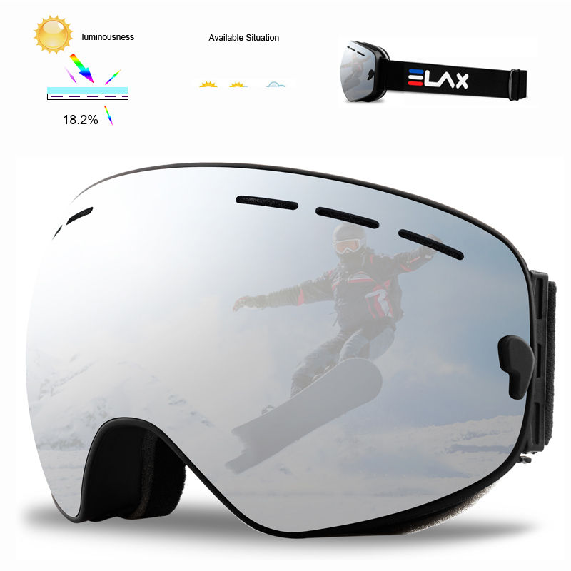 Thumbnail: ELAX BRAND NEW Double Layers Anti-Fog Ski Goggles Snow Snowboard Glasses Snowmob