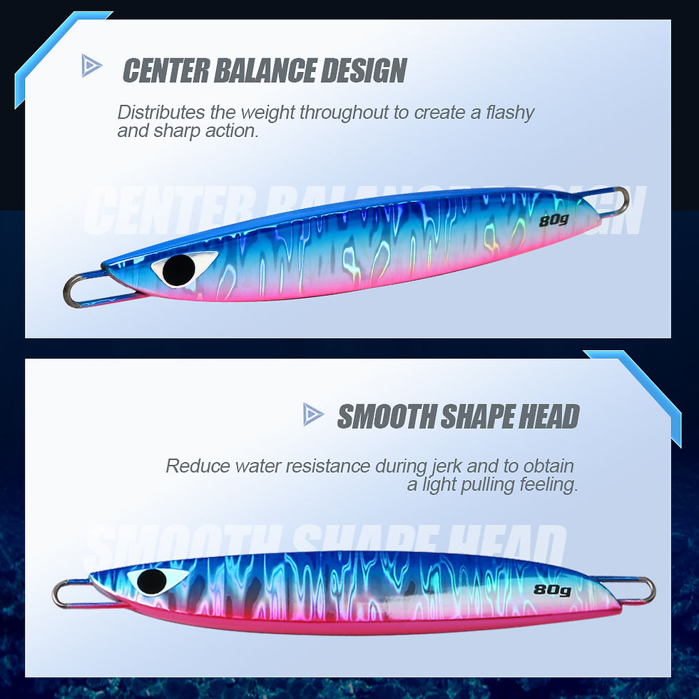 Thumbnail: CASTFUN 40g 60g 80g Saltwater Fishing Lure Metal Jigs Slow Pitch Jigs Sea Fishin