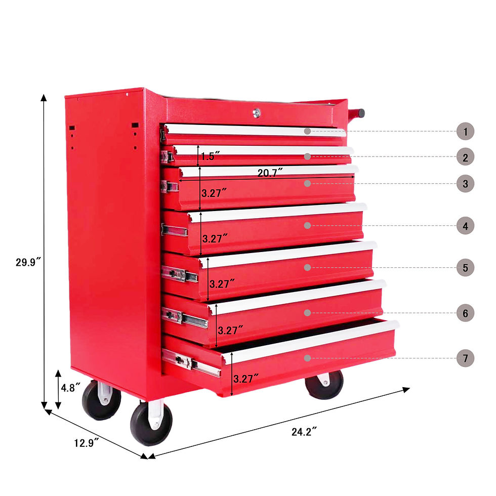 Thumbnail: 5-Drawer Metal Rolling Tool Chest with Wheels,Tool Storage Cabinet With Locking 