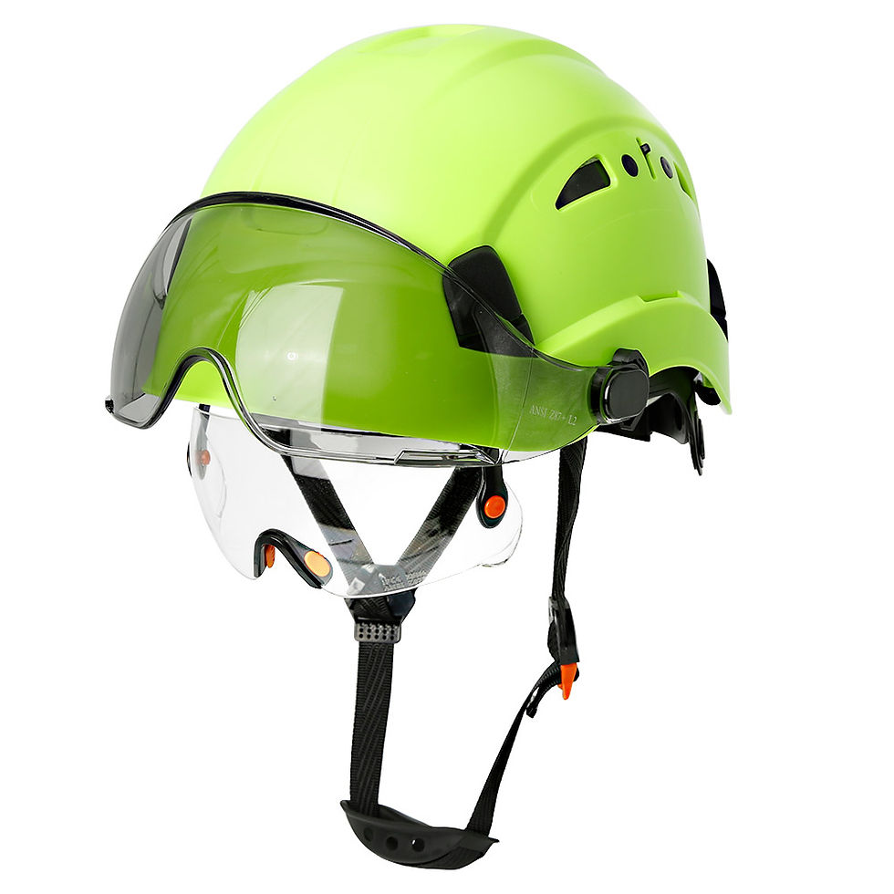 Thumbnail: CE Construction Safety Helmet With Visor Built In Goggles For Engineer ABS Hard 