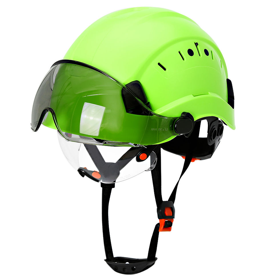 Thumbnail: CE Construction Safety Helmet With Visor Built In Goggles For Engineer ABS Hard 