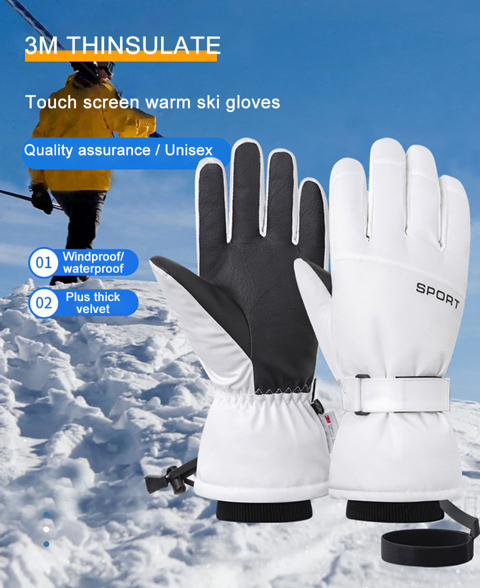 Thumbnail: GOBYGO Winter Ski Gloves Waterproof Touchscreen Function Windproof Plush Mittens