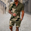 Thumbnail: Men's Summer Tracksuit Sports Suit Men Set 3D Printed Casual Short Sleeve T Shir