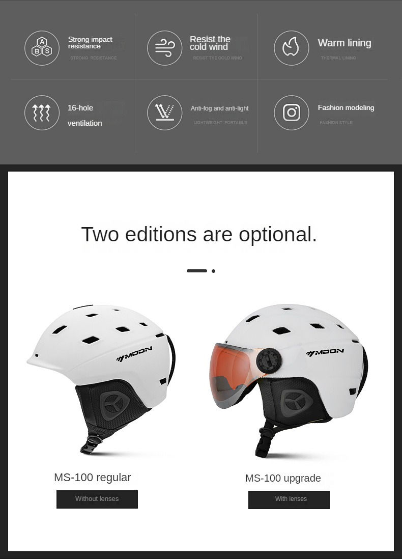 Thumbnail: MOON-Professional Ski Helmet for Adult and Youth, Universal for Skateboard, Snow