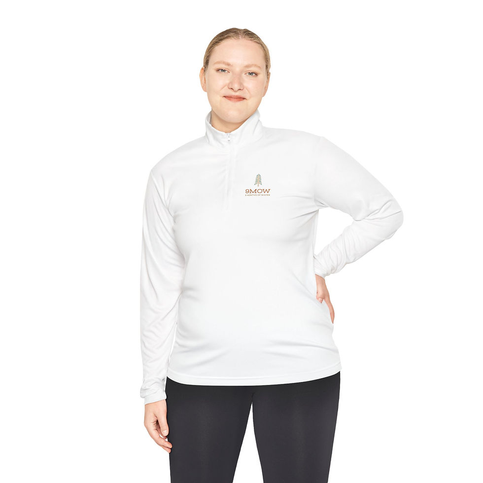 Thumbnail: ni=ne Pullover Quarter-Zip — Minimal 'GROW' Tree Logo Comfort Pullover