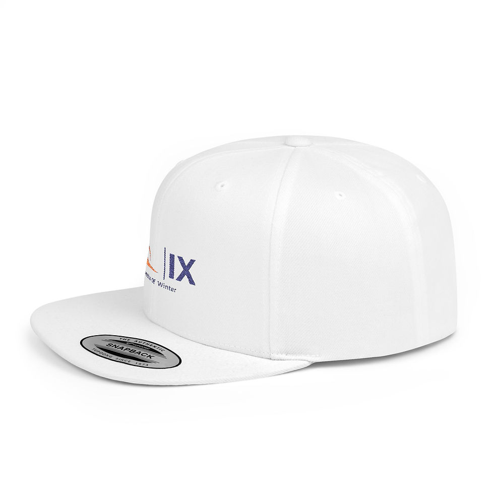 Thumbnail: Ni=ne Snapback Hat — Minimal 'IX' Mountain Logo Flat Bill Cap