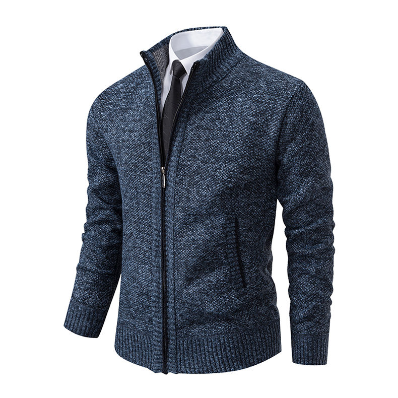 Thumbnail: Autumn And Winter New Jersey Men's Casual Sports Coat Solid Color Stand Collar W