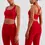 Thumbnail: 2 Piece Yoga Clothes Women's Tracksuit Athletic Wear Pilates Fitness Suit Gym Wo