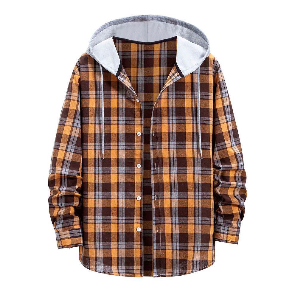 Thumbnail: Man's Hoodies Plaid Shirts Spring And Autumn Fashion Casual Drawstring Long Slee