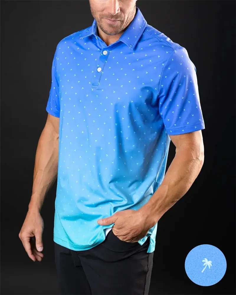 Thumbnail: Summer Polo Shirts Men's T-shirt Printed Golf Tennis Polo Shirts Casual Breathab