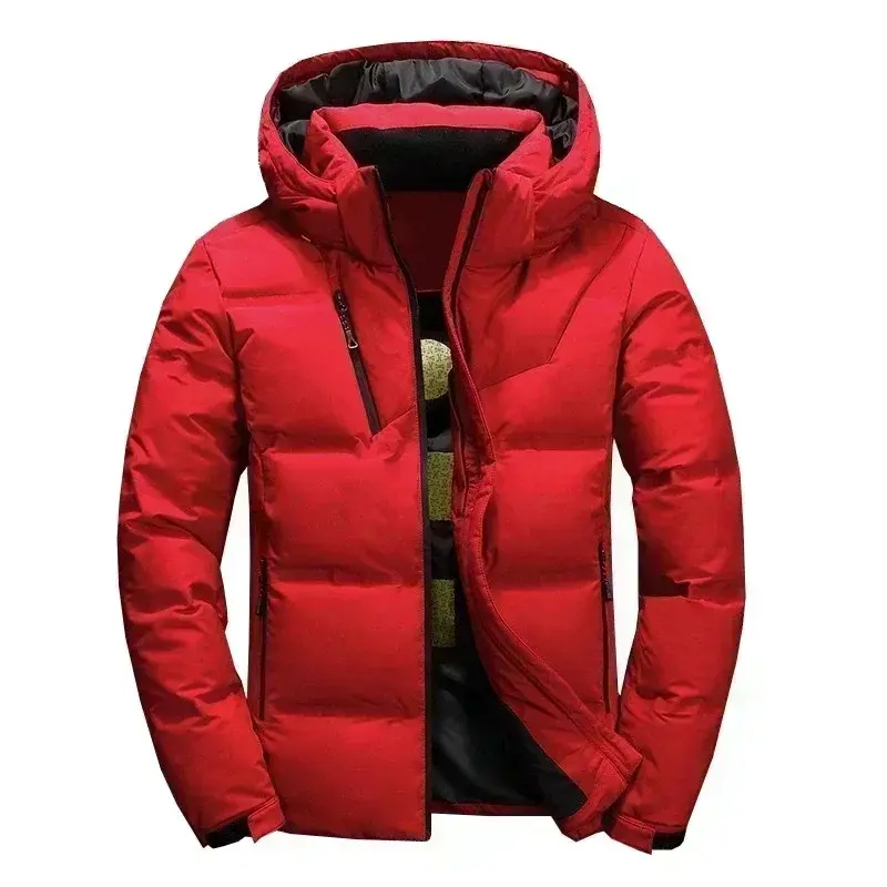 Thumbnail: Winter Thickened Men's Down Jacket Climbing Hunting Hooded Warm White Duck Down 